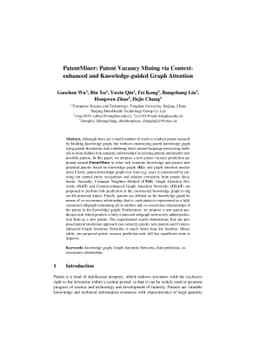 PatentMiner: Patent Vacancy Mining via Context-enhanced and
  Knowledge-guided Graph Attention