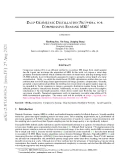 Deep Geometric Distillation Network for Compressive Sensing MRI