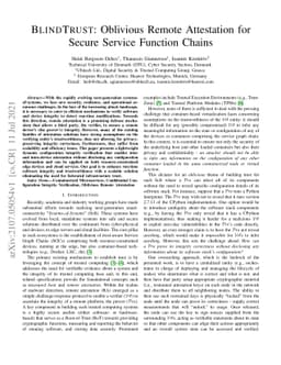 BLINDTRUST: Oblivious Remote Attestation for Secure Service Function
  Chains