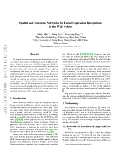 Spatial and Temporal Networks for Facial Expression Recognition in the
  Wild Videos
