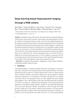 Deep-learning-based Hyperspectral imaging through a RGB camera