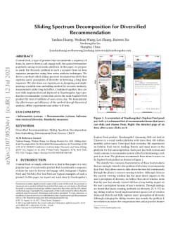 Sliding Spectrum Decomposition for Diversified Recommendation