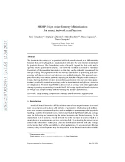 HEMP: High-order Entropy Minimization for neural network comPression