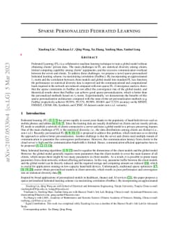 Sparse Personalized Federated Learning