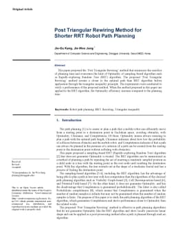 Post Triangular Rewiring Method for Shorter RRT Robot Path Planning