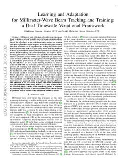Learning and Adaptation for Millimeter-Wave Beam Tracking and Training:
  a Dual Timescale Variational Framework