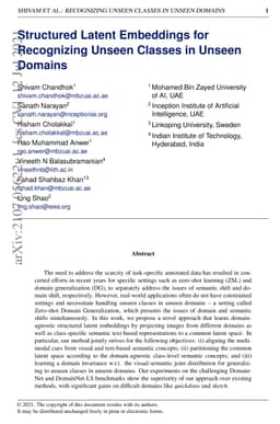 Structured Latent Embeddings for Recognizing Unseen Classes in Unseen
  Domains