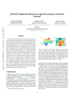 AlterSGD: Finding Flat Minima for Continual Learning by Alternative
  Training