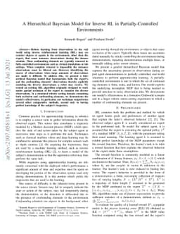 A Hierarchical Bayesian model for Inverse RL in Partially-Controlled
  Environments