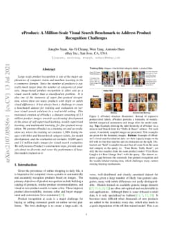 eProduct: A Million-Scale Visual Search Benchmark to Address Product
  Recognition Challenges