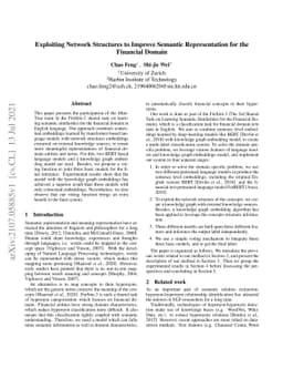 Exploiting Network Structures to Improve Semantic Representation for the
  Financial Domain