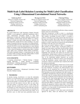Multi-Scale Label Relation Learning for Multi-Label Classification Using
  1-Dimensional Convolutional Neural Networks