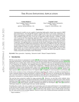 The Piano Inpainting Application