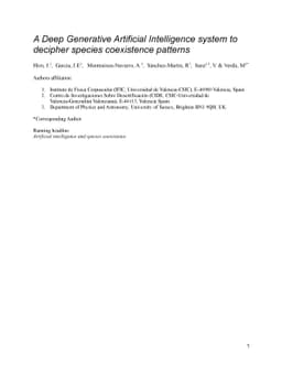 A Deep Generative Artificial Intelligence system to decipher species
  coexistence patterns