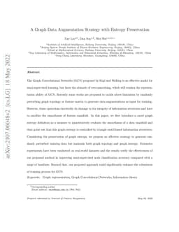 A Graph Data Augmentation Strategy with Entropy Preservation