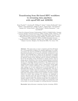 Transitioning from file-based HPC workflows to streaming data pipelines
  with openPMD and ADIOS2