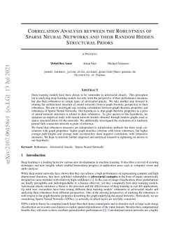 Correlation Analysis between the Robustness of Sparse Neural Networks
  and their Random Hidden Structural Priors