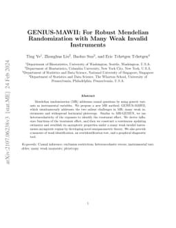 GENIUS-MAWII: For Robust Mendelian Randomization with Many Weak Invalid
  Instruments