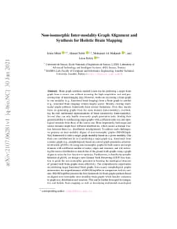 Non-isomorphic Inter-modality Graph Alignment and Synthesis for Holistic
  Brain Mapping