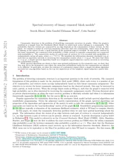 Spectral Recovery of Binary Censored Block Models