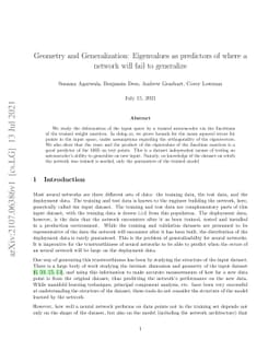 Geometry and Generalization: Eigenvalues as predictors of where a
  network will fail to generalize