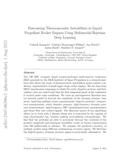 Forecasting Thermoacoustic Instabilities in Liquid Propellant Rocket
  Engines Using Multimodal Bayesian Deep Learning