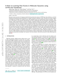 A Note on Learning Rare Events in Molecular Dynamics using LSTM and
  Transformer