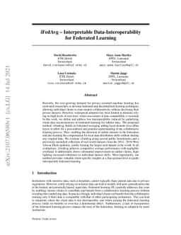 IFedAvg: Interpretable Data-Interoperability for Federated Learning