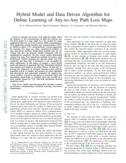 Hybrid Model and Data Driven Algorithm for Online Learning of Any-to-Any
  Path Loss Maps