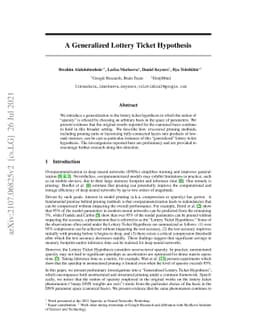 A Generalized Lottery Ticket Hypothesis