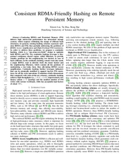 Consistent RDMA-Friendly Hashing on Remote Persistent Memory