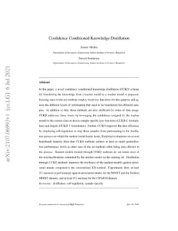 Confidence Conditioned Knowledge Distillation