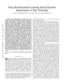 Deep Reinforcement Learning based Dynamic Optimization of Bus Timetable