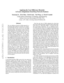 Applying the Case Difference Heuristic to Learn Adaptations from Deep
  Network Features