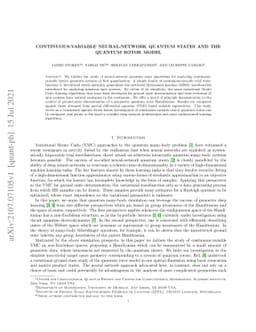 Continuous-variable neural-network quantum states and the quantum rotor
  model