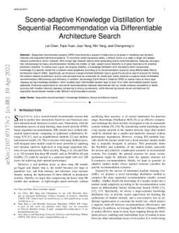 Scene-adaptive Knowledge Distillation for Sequential Recommendation via
  Differentiable Architecture Search