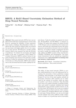RBUE: A ReLU-Based Uncertainty Estimation Method of Deep Neural Networks