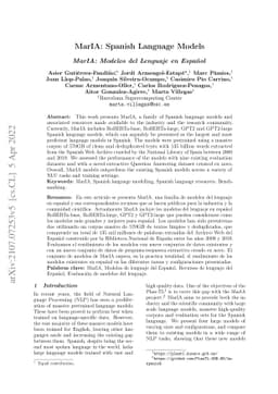 MarIA: Spanish Language Models