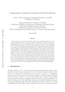 Nonparametric, tuning-free estimation of S-shaped functions