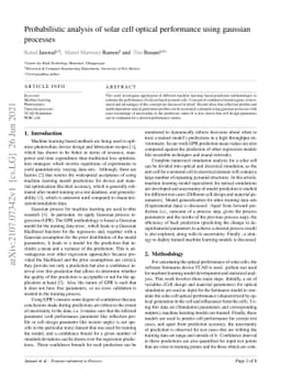 Probabilistic analysis of solar cell optical performance using Gaussian
  processes