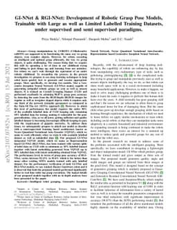 GI-NNet \& RGI-NNet: Development of Robotic Grasp Pose Models, Trainable
  with Large as well as Limited Labelled Training Datasets, under supervised
  and semi supervised paradigms