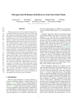 Self-supervised 3D Human Mesh Recovery from Noisy Point Clouds