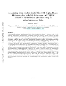 Measuring inter-cluster similarities with Alpha Shape TRIangulation in
  loCal Subspaces (ASTRICS) facilitates visualization and clustering of
  high-dimensional data