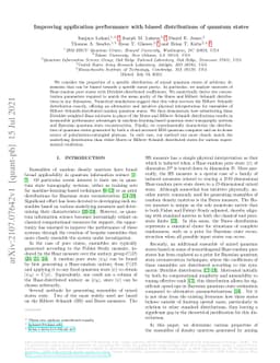 Improving application performance with biased distributions of quantum
  states