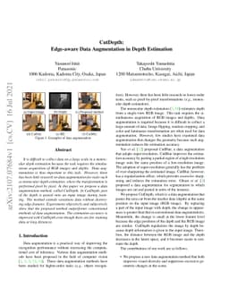 CutDepth:Edge-aware Data Augmentation in Depth Estimation