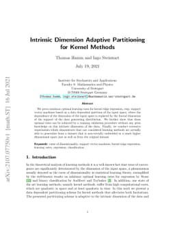 Intrinsic Dimension Adaptive Partitioning for Kernel Methods
