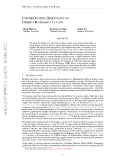 Unsupervised Discovery of Object Radiance Fields