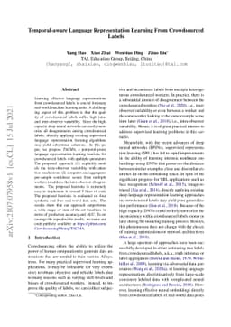 Temporal-aware Language Representation Learning From Crowdsourced Labels