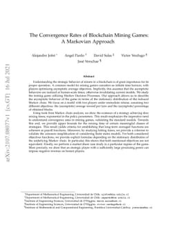 The Convergence Rates of Blockchain Mining Games: A Markovian Approach
