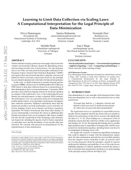 Learning to Limit Data Collection via Scaling Laws: A Computational
  Interpretation for the Legal Principle of Data Minimization